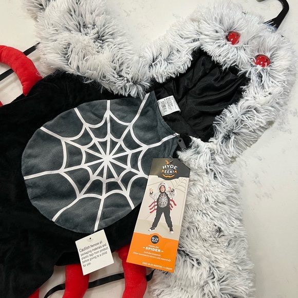 Fuzzy Spider Costume for Kids with Web Design - Picture 3 of 10